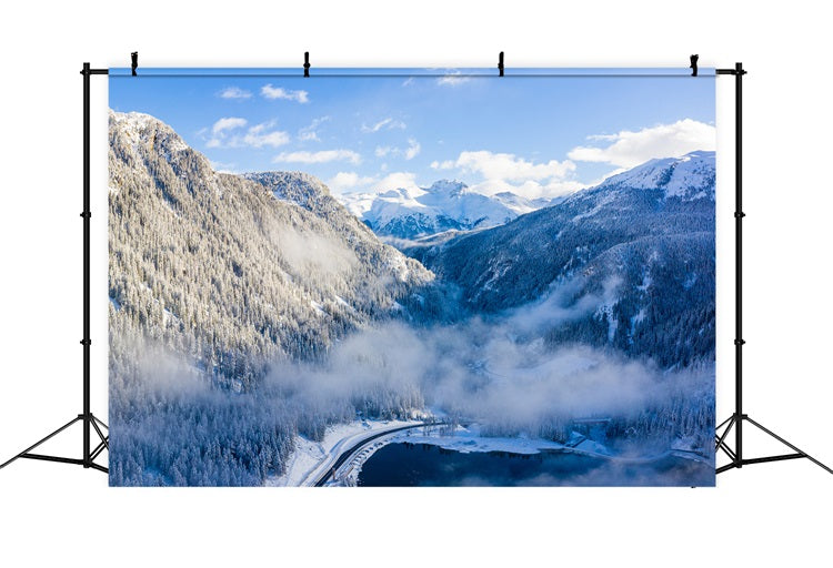 Winter Snow Backdrop Snow Aerial View Landscape Backdrop BRP11-19