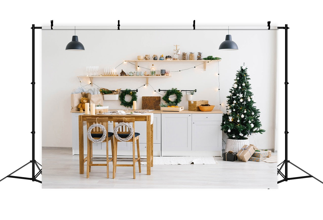 Backdrop Christmas Scandinavian Style Kitchen Wreaths Backdrop BRP11-190