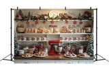 Christmas Backdrops Baking Display Gingerbread Men Jars Backdrop BRP11-194