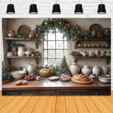 Christmas Picture Backdrop Kitchen Display Bread Loaves Backdrop BRP11-196