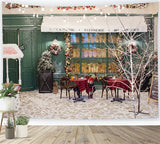 Christmas Tree Backdrops Snow-Covered Boulangerie Lights Backdrop BRP11-201