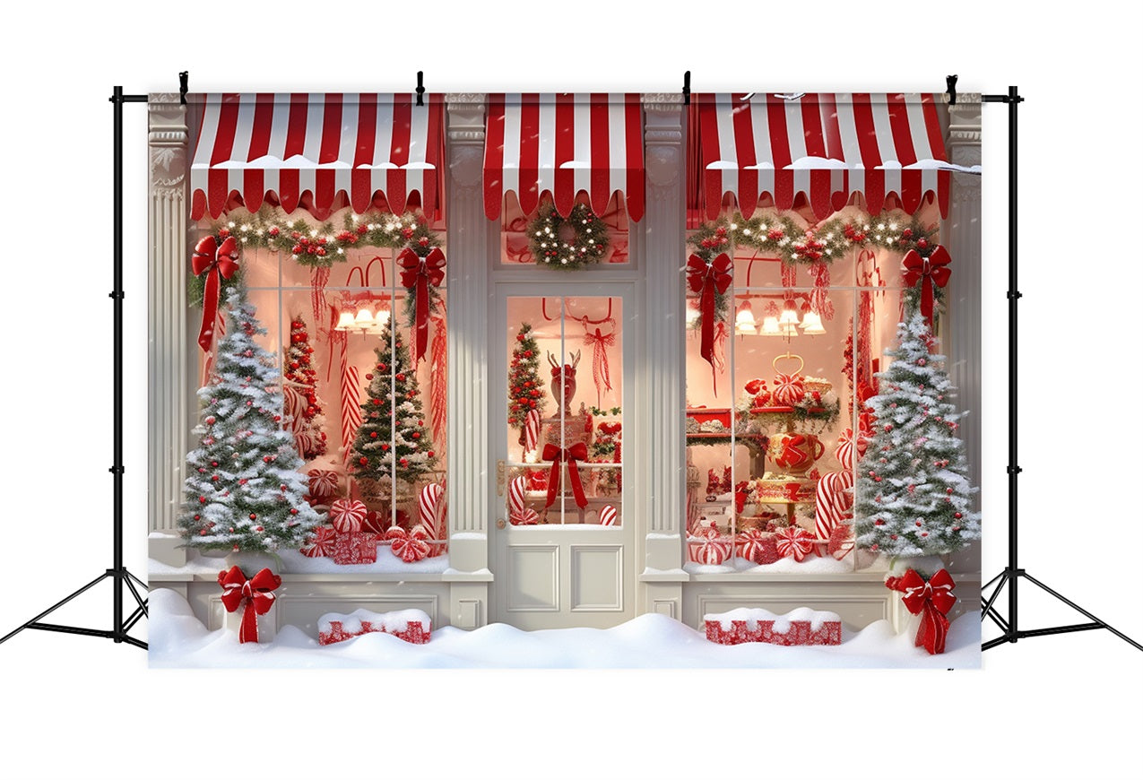 Christmas Tree Photography Backdrop Candy Shop Window Backdrop BRP11-202