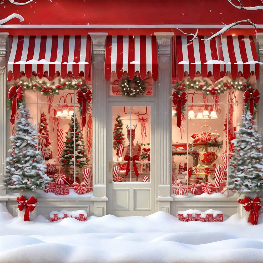 Christmas Tree Photography Backdrop Candy Shop Window Backdrop BRP11-202