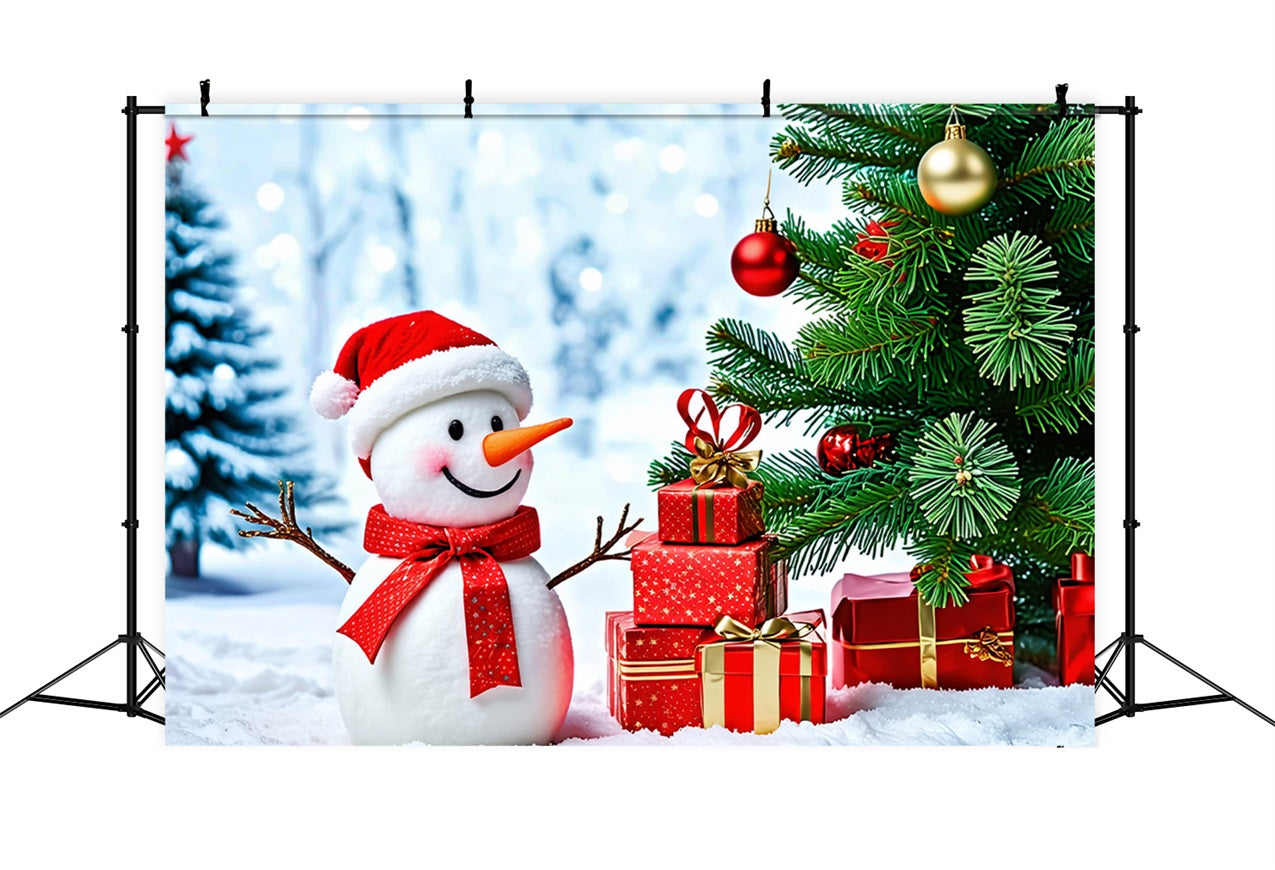 Merry Christmas Backdrop Snowman Snowy Setting Backdrop BRP11-207