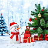 Merry Christmas Backdrop Snowman Snowy Setting Backdrop BRP11-207