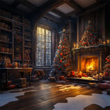 Christmas Fireplace Backdrop Regal Library Tree Backdrop BRP11-209