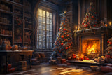 Christmas Fireplace Backdrop Regal Library Tree Backdrop BRP11-209