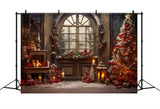 Christmas Window Backdrop Wreath Tree Decor Backdrop BRP11-210