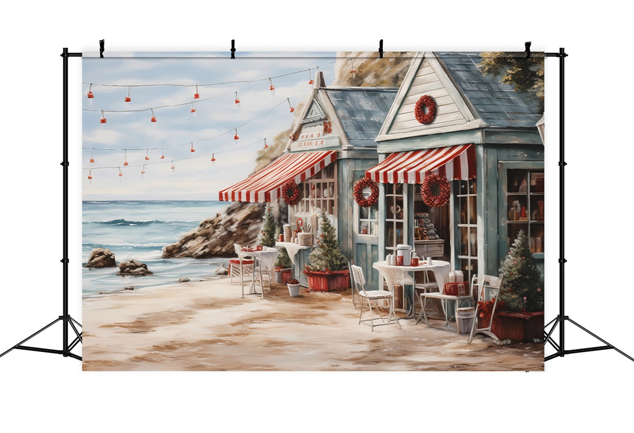 Outdoor Christmas Backdrops Seaside Tables Awning Backdrop BRP11-234