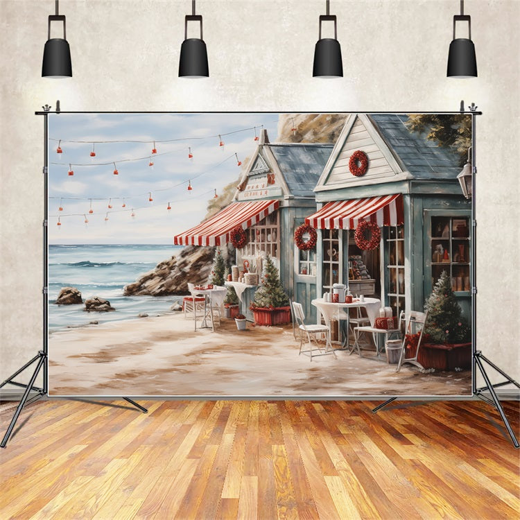 Outdoor Christmas Backdrops Seaside Tables Awning Backdrop BRP11-234