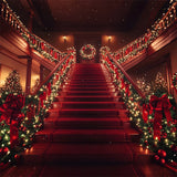 Christmas Scene Photo Backdrops Red Staircase Backdrop BRP11-239