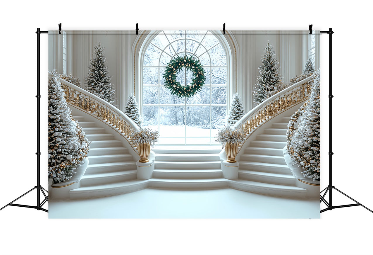 Backdrop Christmas White Staircase Celebration Backdrop BRP11-243