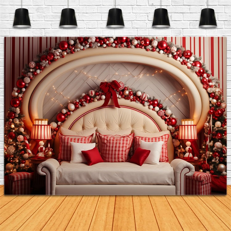 Christmas Themed Backdrops Bedroom Scene Ornaments Backdrop BRP11-247