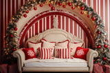 Christmas Headboard Backdrop Room Red White Theme Backdrop BRP11-248