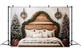 Christmas Headboard Backdrop Trees Bedroom Decor Backdrop BRP11-250