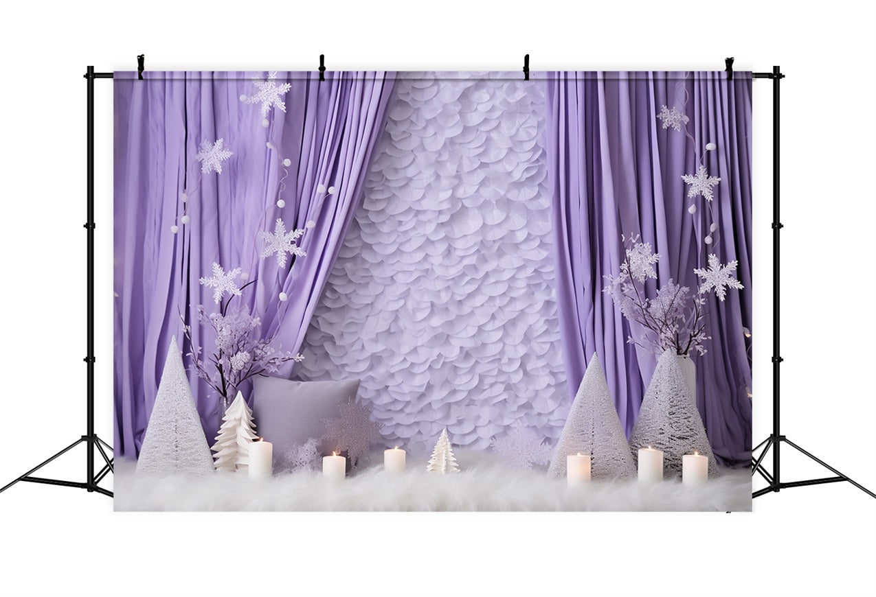 Winter Scene Backdrop Dreamy Purple Snow Backdrop BRP11-257