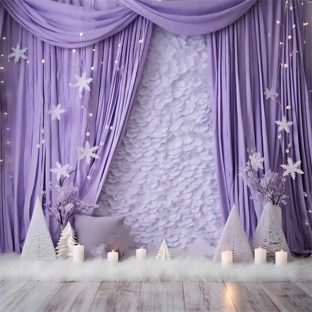 Winter Scene Backdrop Dreamy Purple Snow Backdrop BRP11-257