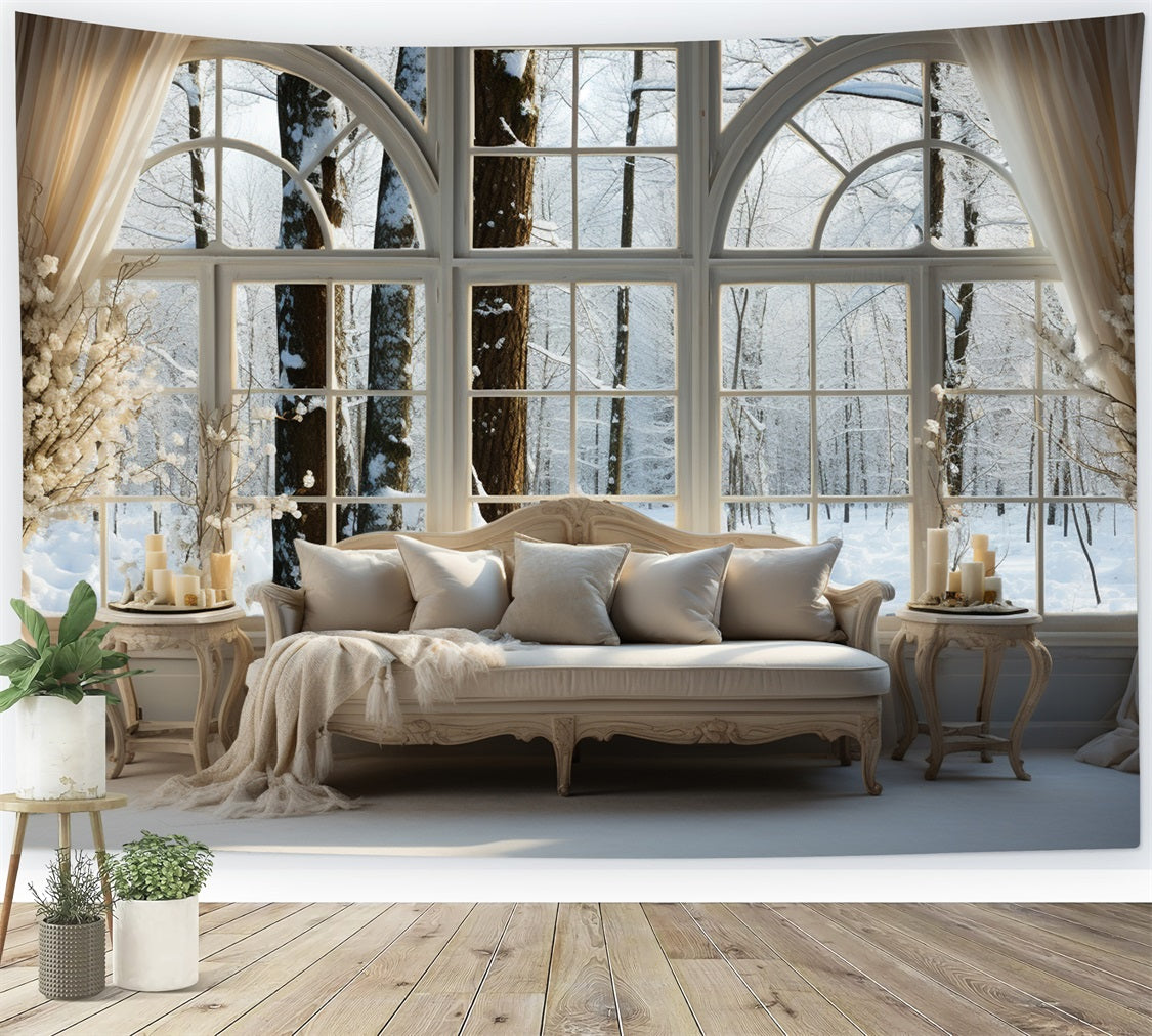 Winter Backdrops Window Scene Forest Backdrop BRP11-268