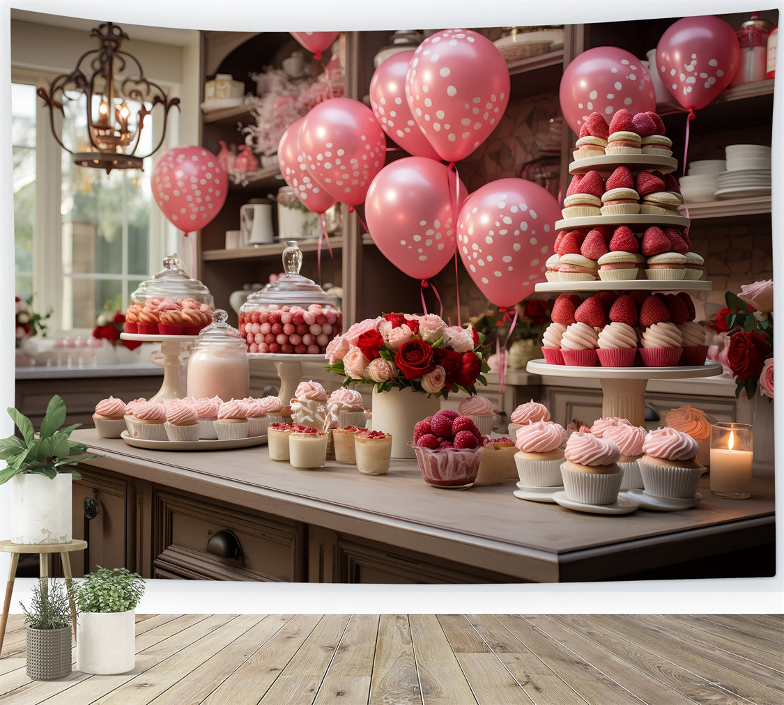 Valentine's Day Backdrop Ideas Balloon Celebration Dessert Backdrop BRP11-282