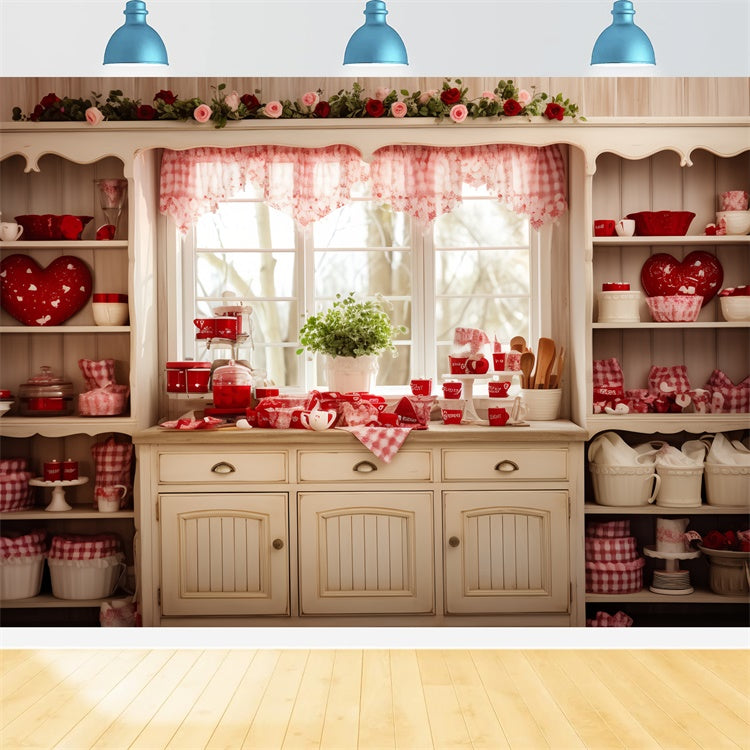 Valentine's Photo Backdrop Romantic Roses Kitchen Backdrop BRP11-284