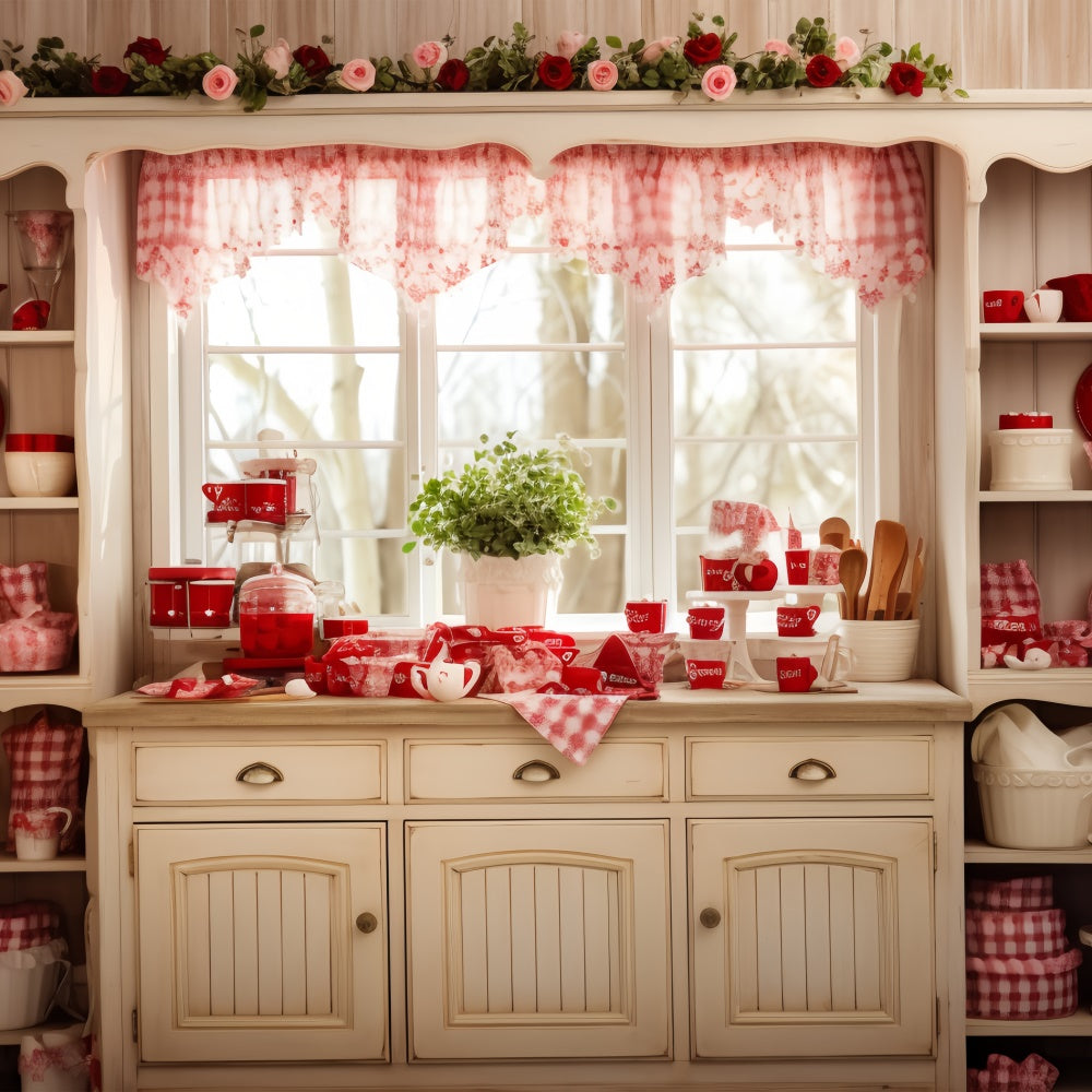 Valentine's Photo Backdrop Romantic Roses Kitchen Backdrop BRP11-284