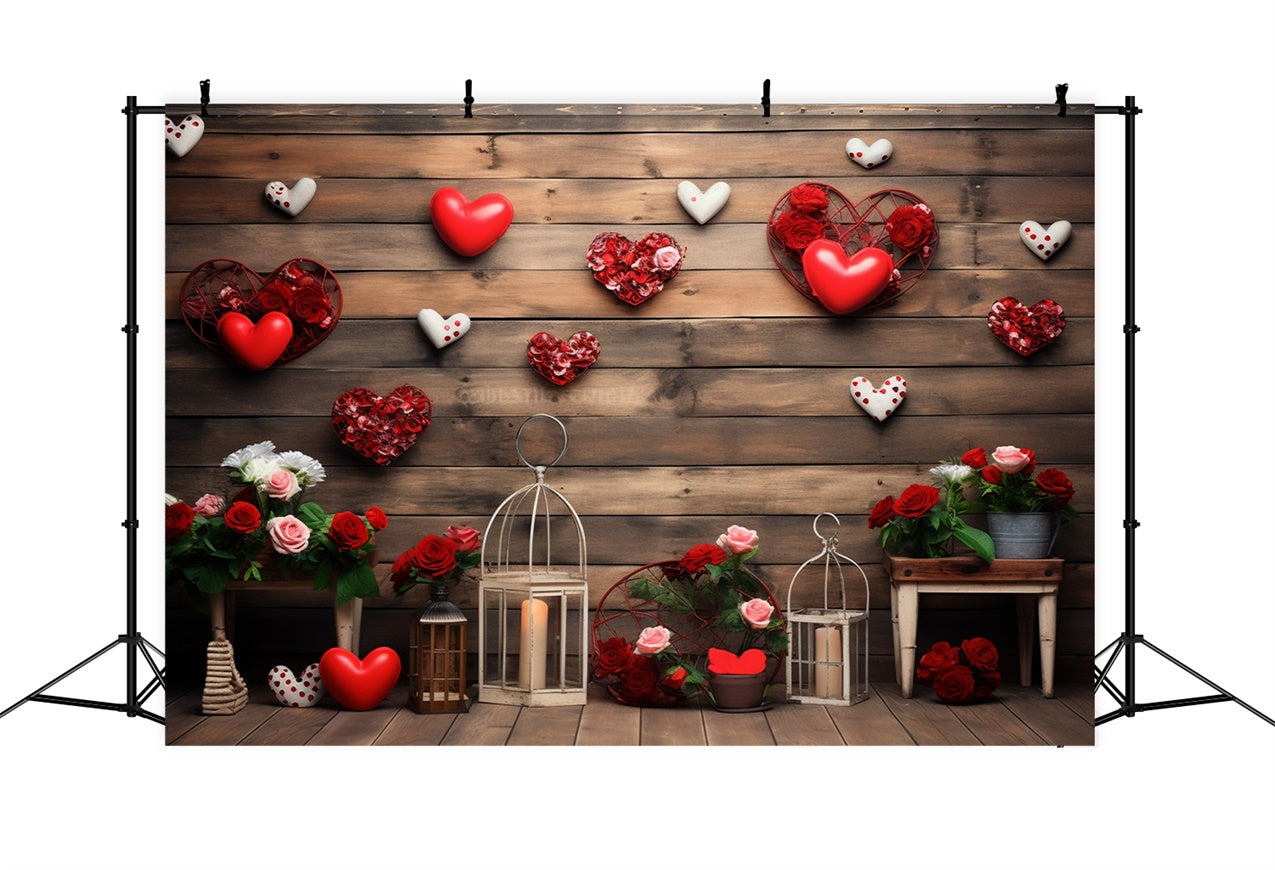 Valentines Day Photoshoot Backdrop Rose Candle Display Backdrop BRP11-288