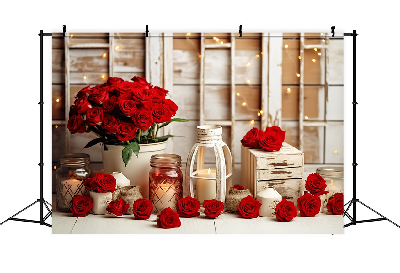 Photography Backdrops Valentine Glow Candlelit Roses Backdrop BRP11-289