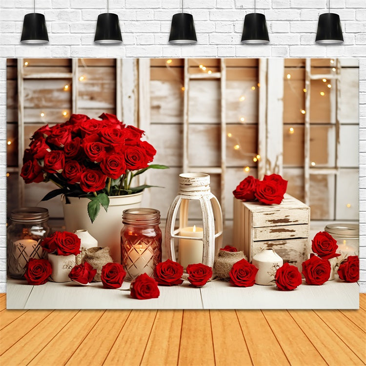 Photography Backdrops Valentine Glow Candlelit Roses Backdrop BRP11-289