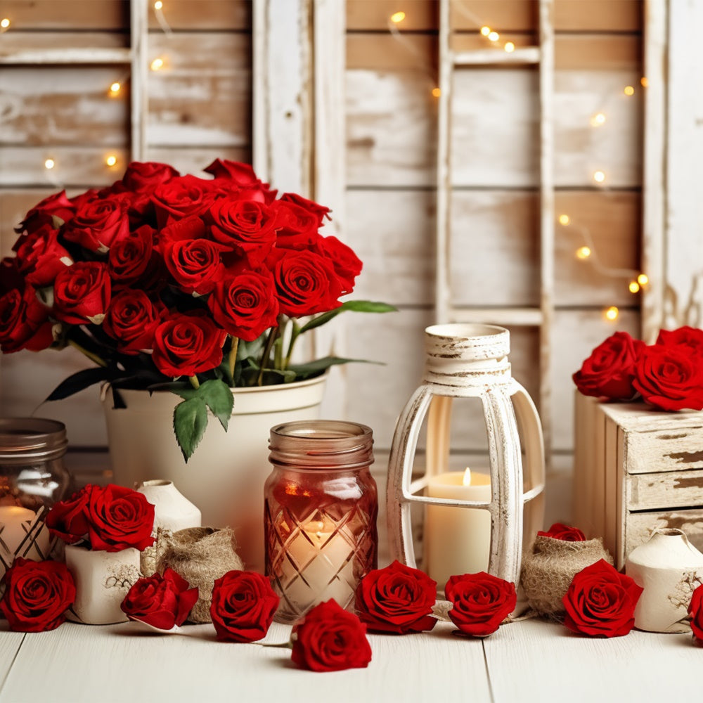 Photography Backdrops Valentine Glow Candlelit Roses Backdrop BRP11-289