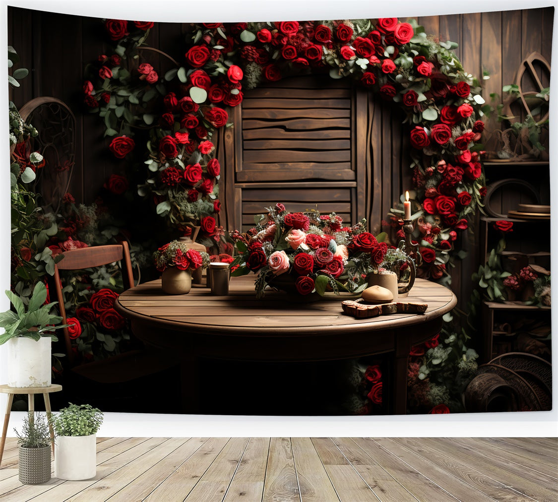 Backdrop For Valentine Table Decor Red Roses Backdrop BRP11-294