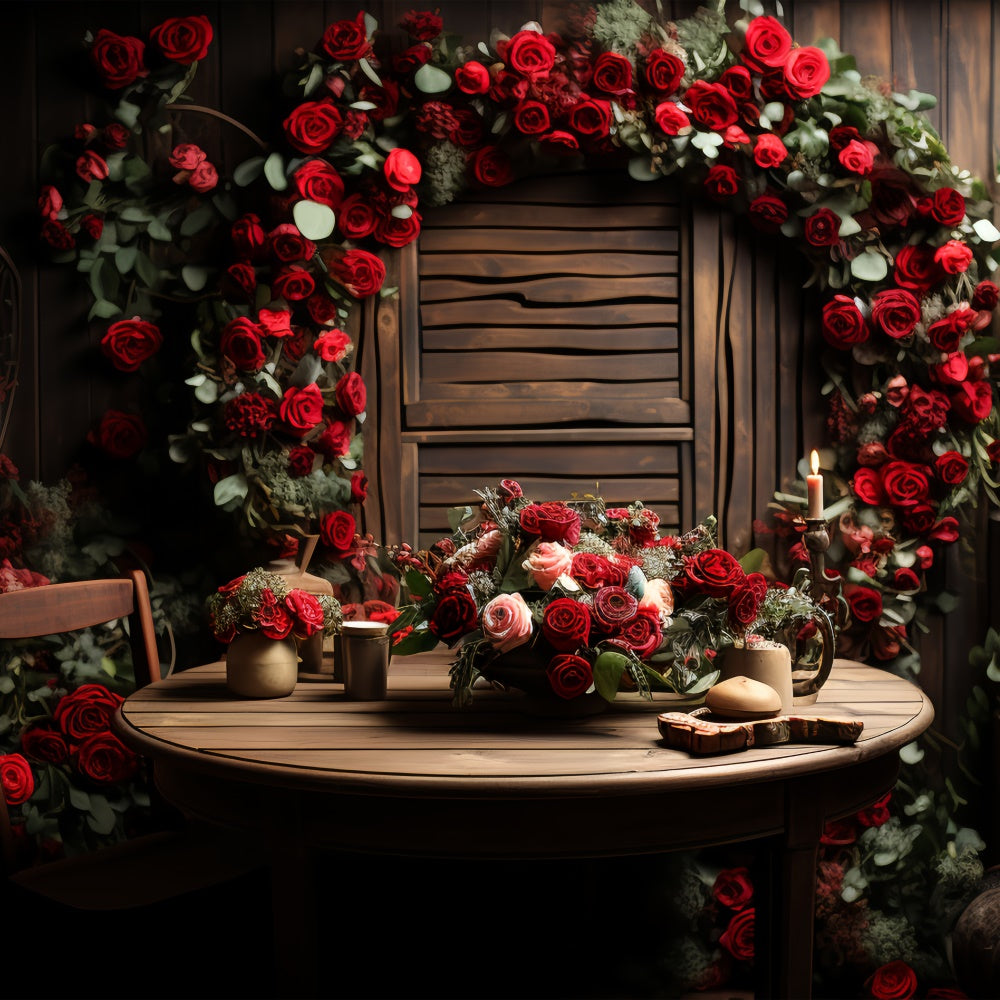 Backdrop For Valentine Table Decor Red Roses Backdrop BRP11-294