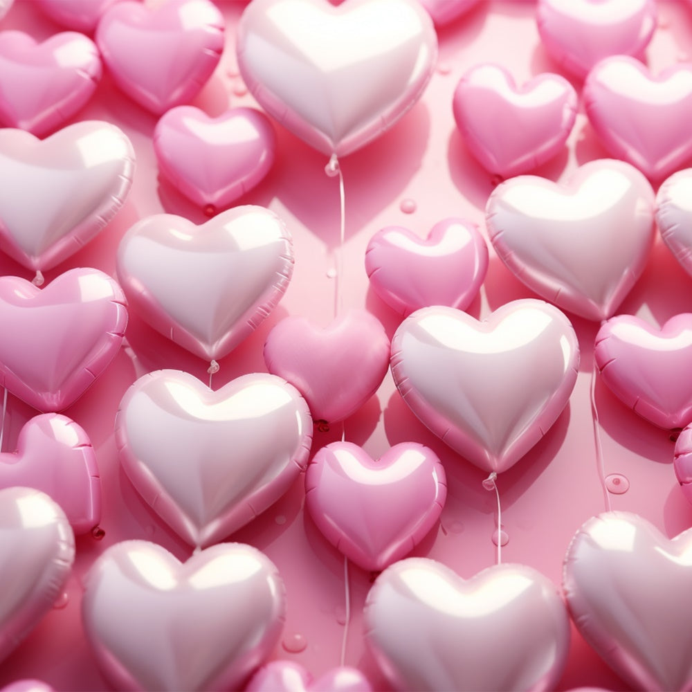 Backdrop Valentine's Day Pink Heart Balloons Backdrop BRP11-298