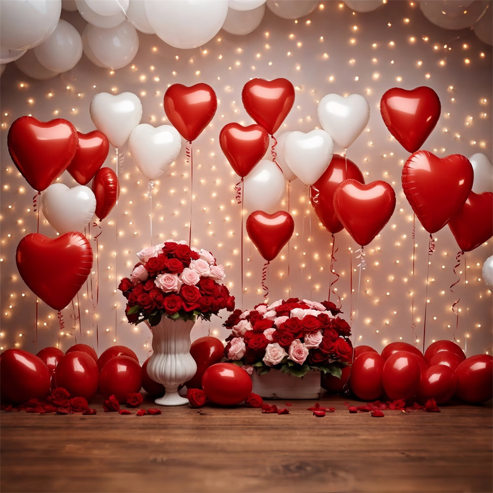 Valentine Day Photo Backdrop Celebration Roses Balloons Backdrop BRP11-304