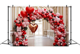 Valentine's Day Backdrop Heart-Shaped Balloons Archway Backdrop BRP11-311