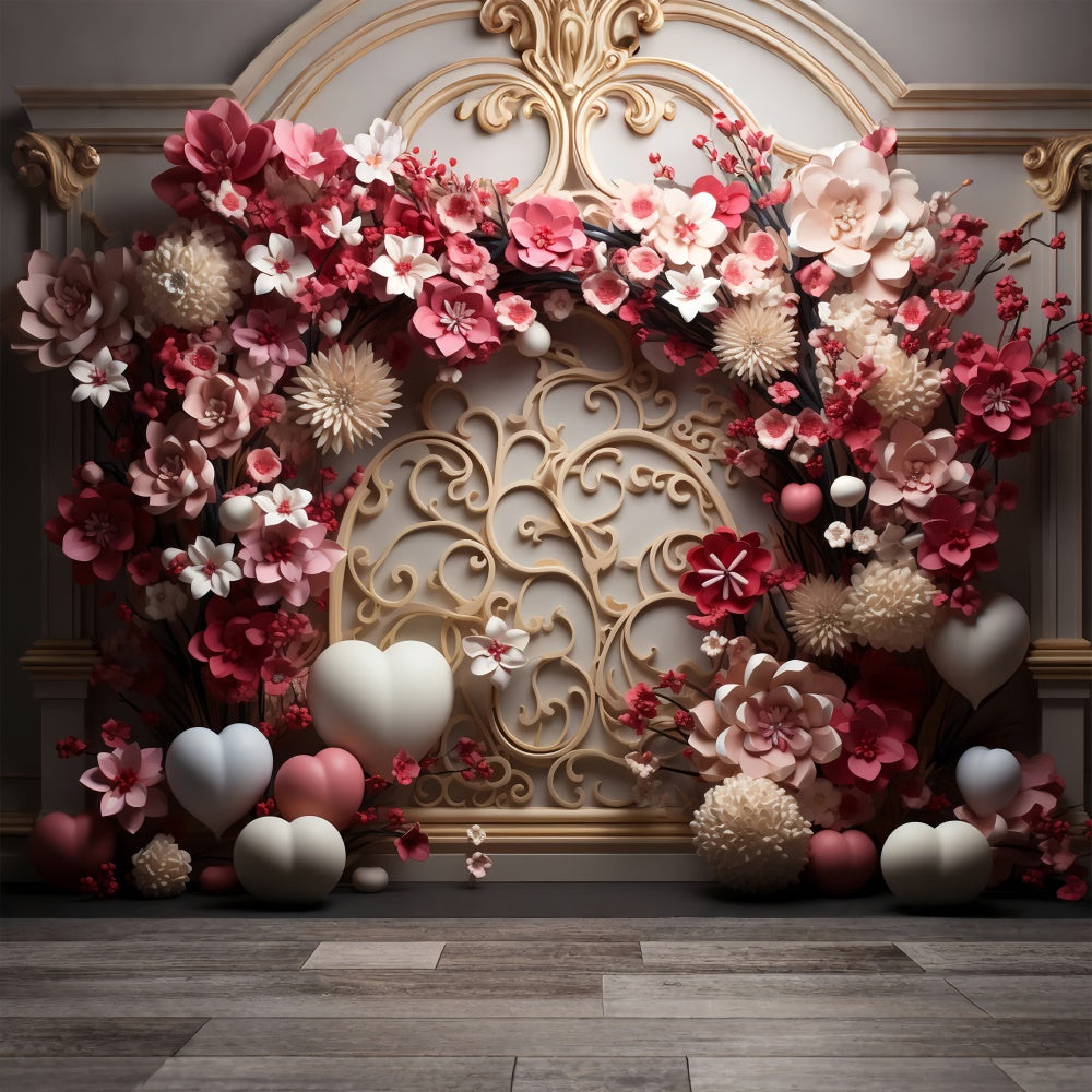 Valentine Photo Backdrops Sophisticated Rose Heart Backdrop BRP11-313