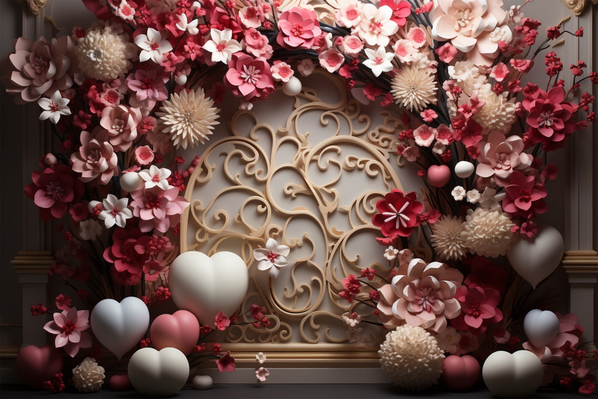 Valentine Photo Backdrops Sophisticated Rose Heart Backdrop BRP11-313