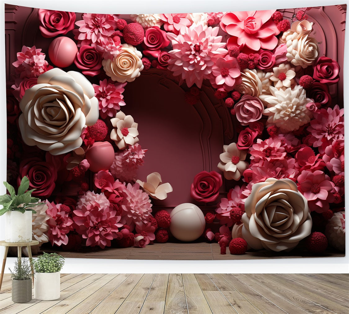 Photography Valentine Backdrops Rose Flower Arch Weddings Backdrop BRP11-314