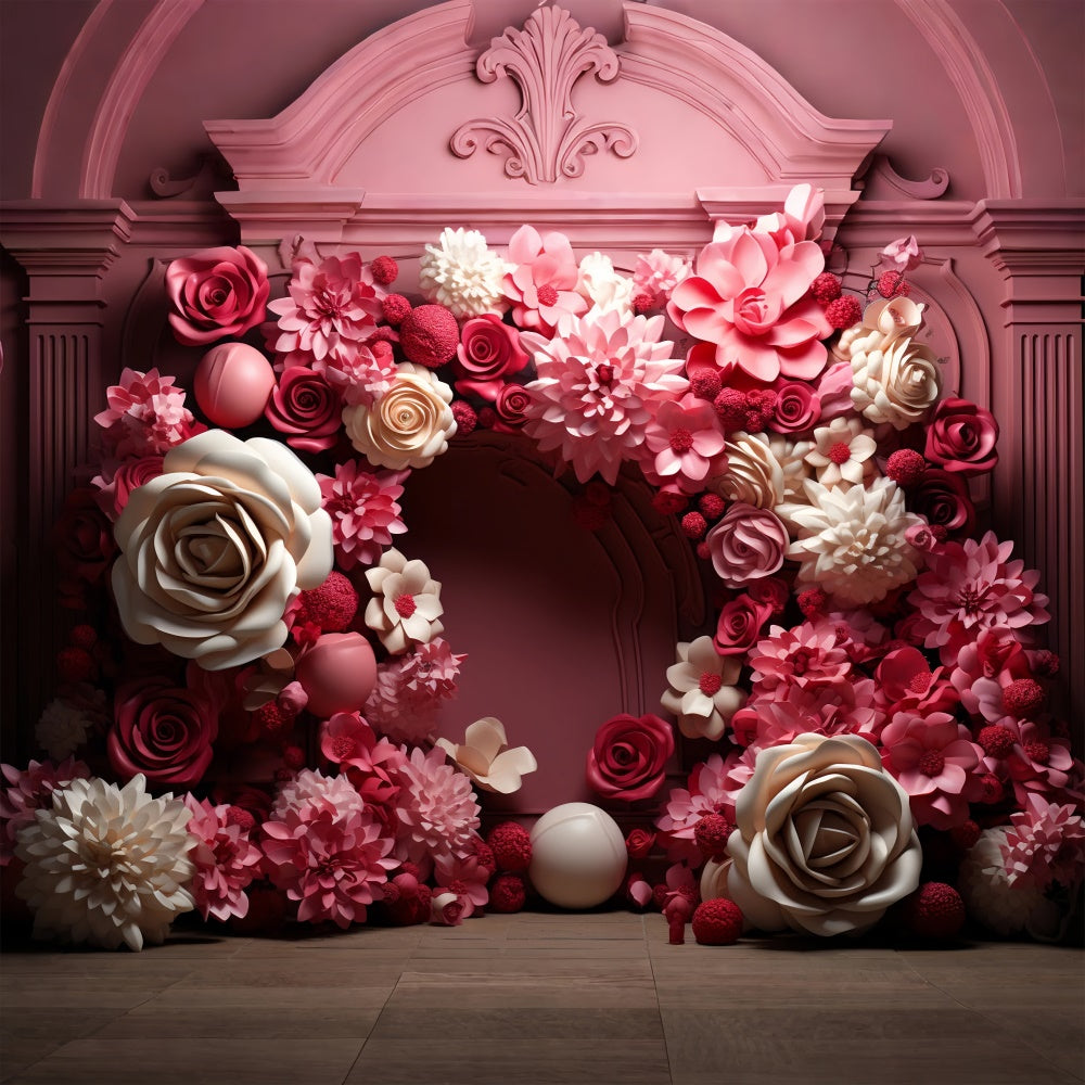 Photography Valentine Backdrops Rose Flower Arch Weddings Backdrop BRP11-314