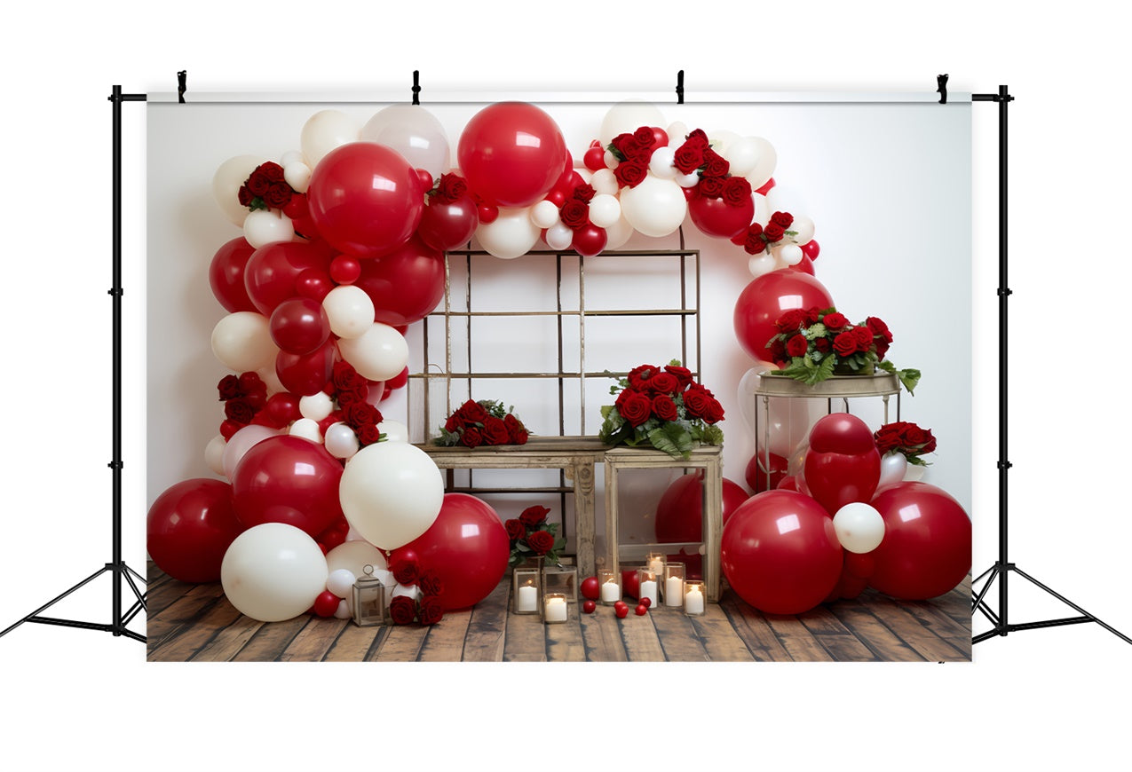 Valentines Day Photography Backdrops Floral Balloon Arch Backdrop BRP11-316