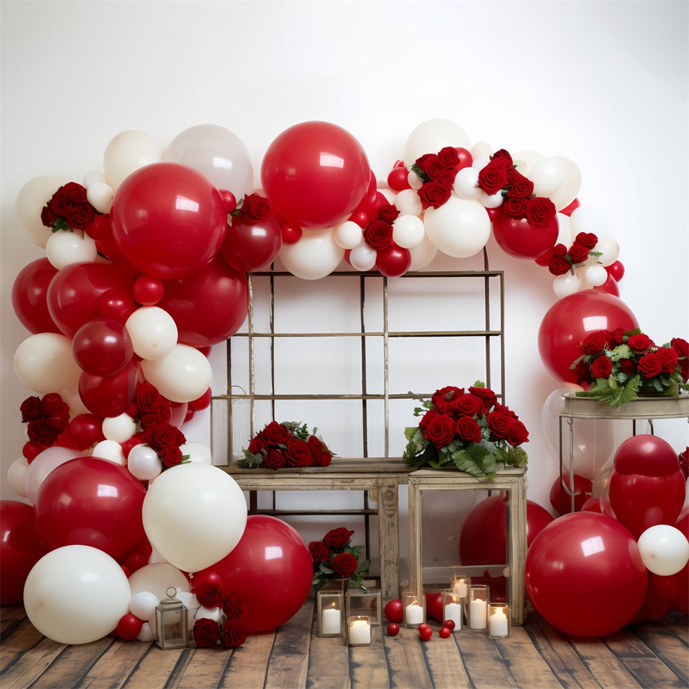 Valentines Day Photography Backdrops Floral Balloon Arch Backdrop BRP11-316