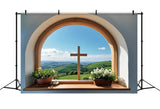 Easter Photo Backdrop Cross Over Hills Serenity Backdrop BRP11-317