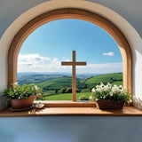 Easter Photo Backdrop Cross Over Hills Serenity Backdrop BRP11-317