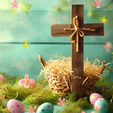 Easter Egg Backdrop Basket Cross Pastel Eggs Backdrop BRP11-320