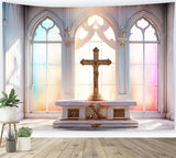 Easter Photo Backdrop Church Altar Glass Cross Backdrop BRP11-326