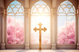 Easter Backdrop Photography Sunlight Blossoms Cross Backdrop BRP11-327