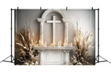 Backdrop Easter Altar Cross Candles Florals Backdrop BRP11-329