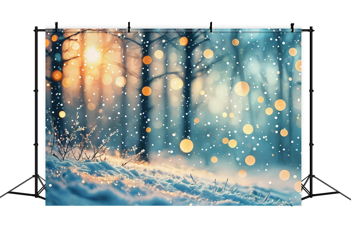 Winter Backdrops Dreamy Light Snowfall Forest Backdrop BRP11-33