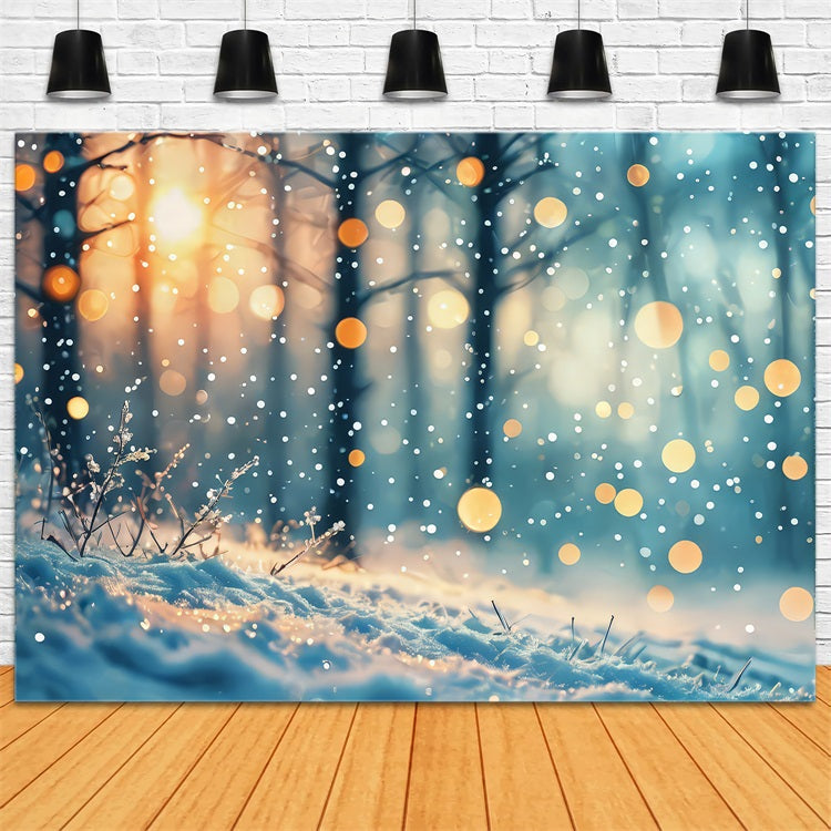 Winter Backdrops Dreamy Light Snowfall Forest Backdrop BRP11-33