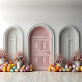 Easter Photo Booth Backdrop Door Surrounded Eggs Backdrop BRP11-334