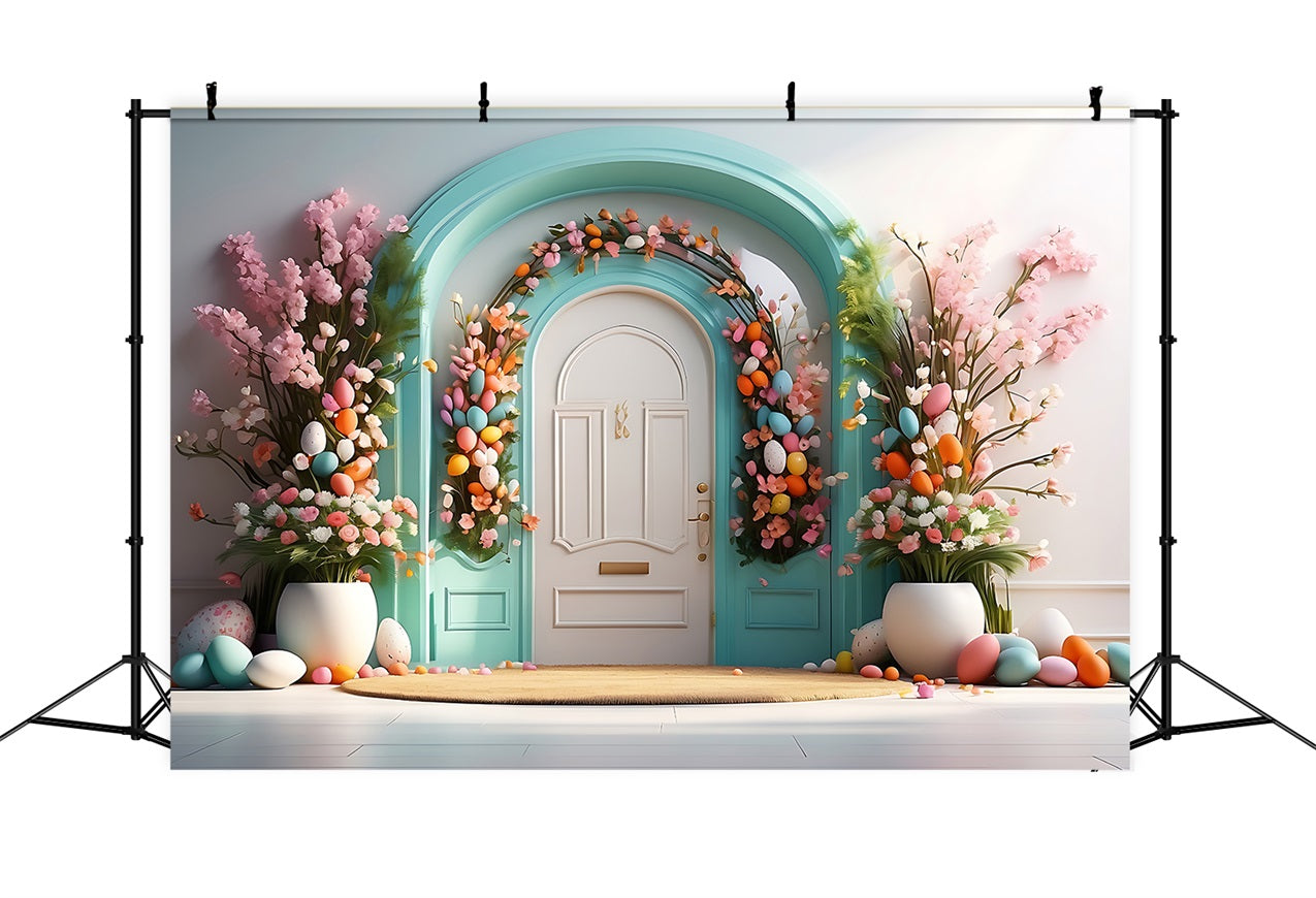 Simple Easter Backdrop Egg Arch Floral Backdrop BRP11-335